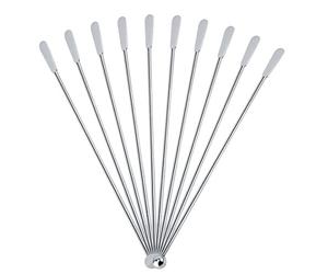 Romote Lot de 10 agitateurs à cocktail en acier inoxydable pour boissons jus, café, lait - Argent