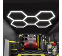 ROMOZ Hexagonal Honeycomb LED Lights, 6500K Colour Waterproof Garage Light, LED Lights for Barber Shop Car Wash Car Gym 5 Grids