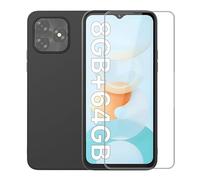 Romozi Coque pour Umidigi G5/Umidigi G5A avec protection d'écran en verre trempé en silicone anti-rayures, absorption des chocs, coque de protection pour Umidigi G5 G5A Noir