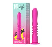 ROMP Jiggle Vibromasseur va-et-vient pour Femme | Gode vibrant avec Base Ventouse Puissante | 6 Intensités, 4 Modes | Rechargeable | Silicone Résistant IPX6 | Plaisir Mains Libres
