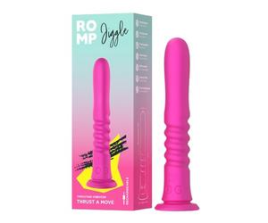 ROMP Jiggle Vibromasseur va-et-vient pour Femme | Gode vibrant avec Base Ventouse Puissante | 6 Intensités, 4 Modes | Rechargeable | Silicone Résistant IPX6 | Plaisir Mains Libres