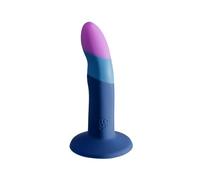 ROMP Piccolo Dildo Non réaliste - Dildo 14cm en Silicone - Compatible avec Vibrateur Bullet - Point-P & Point-G - Harnais Ventouse - Sex Toy pour Adulte - Bleu