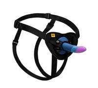 ROMP Piccolo Pegging Kit - Strap On Dildo 14cm Silicone - Harnais ajustable Strap On Kit avec dildo à ventouse - Point-P & Point-G Dildo incurvé - Lavable en machine