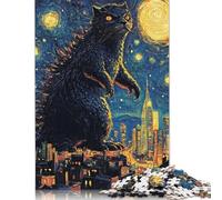 Rompecabezas Catzilla de 1000 piezas de Noche Estrellada Para adultos, Ideal como Regalo de Halloween, juguetes educativos de aprendizaje, 1000 piezas (75 x 50 cm)