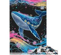 Rompecabezas creativo de 1000 piezas Con diseño de ballena cibernética Para adultos, rompecabezas de Papel, juegos Para aliviar el estrés y Regalos navideños únicos, 38 x 26 cm (1000 piezas)
