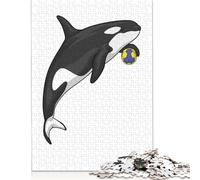 Rompecabezas creativo de 1000 piezas de Orca de balonmano Para adultos, rompecabezas de Papel, juegos de rompecabezas Para aliviar el estrés y Regalos navideños únicos, 38 x 26 cm (1000 piezas)