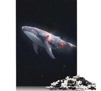 Rompecabezas cuadrado creativo de 1000 piezas de ballena cósmica en el espacio estrellado Para adultos y rompecabezas de Madera, juego educativo Para adultos, 1000 piezas (75 x 50 cm)