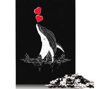 Rompecabezas cuadrado creativo de 1000 piezas Protege a Las ballenas y el Amor en el mar Para adultos y rompecabezas de Papel, juego educativo Para adultos, 38 x 26 cm/1000 piezas