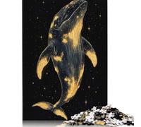 Rompecabezas cuadrado creativo de ballena Celestial en la Noche estrellada de 1000 piezas Para adultos y rompecabezas de Papel, juego desafiante de 38 x 26 cm/1000 piezas