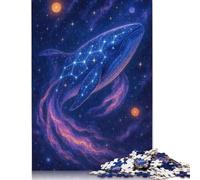 Rompecabezas cuadrado de 1000 piezas de constelación de ballenas celestiales en el espacio Para adultos y rompecabezas de Madera, juego educativo, juguete de desafío, 1000 piezas (75 x 50 cm)