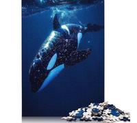 Rompecabezas cuadrado de 1000 piezas de Orca oceánica asesina de ballenas Para adultos y rompecabezas de Papel, juego educativo, juguete de desafío, 38 x 26 cm/1000 piezas