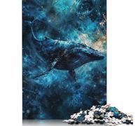 Rompecabezas cuadrado de ballena espacial cósmica de 1000 piezas Para adultos y rompecabezas de Papel, juguetes educativos de aprendizaje, juegos familiares, 38 x 26 cm/1000 piezas