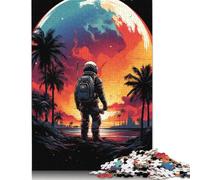 Rompecabezas de 1000 piezas Astronautas en la Playa Para Navidad. Rompecabezas de Madera Para Adolescentes. Divertidos rompecabezas de 1000 piezas (75 x 50 cm).