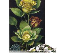 Rompecabezas de 1000 piezas Con diseño de Flores Para adultos, Ideal como Regalo de Halloween, decoración única Para el hogar y Regalos (75 x 50 cm).