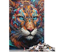 Rompecabezas de 1000 piezas Con diseño de Leopardo colorido Para adultos y Adolescentes, de Madera, juego educativo, desafío, juguete, Regalo de cumpleaños, 1000 piezas (75 x 50 cm)
