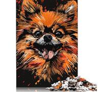 Rompecabezas de 1000 piezas Con diseño de Perro Pomerania Para adultos, Ideal como Regalo de Halloween, Para adultos y Adolescentes a partir de 12 años, 1000 piezas (75 x 50 cm)