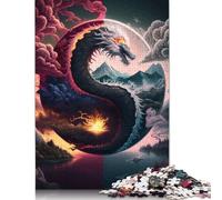Rompecabezas de 1000 piezas Con diseño de Yin Yang Para adultos y Adolescentes. Regalo de Halloween Para Adolescentes, Hombres y Mujeres. 1000 piezas (75 x 50 cm).