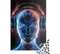 Rompecabezas de 1000 piezas Con música cibernética humana Para adultos. Rompecabezas de Papel Para Halloween. Para diversión Familiar y Noches de juegos. 1000 piezas (38 x 26 cm).