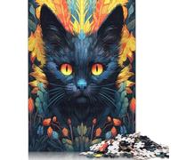 Rompecabezas de 1000 piezas Con retrato Ornamental de gato Para adultos, Regalo de Halloween, rompecabezas Para adultos, rompecabezas Para decoración Del hogar, juguetes de 1000 piezas (75 x 50 cm)
