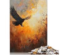 Rompecabezas de 1000 piezas de águila en Vuelo, pintura al óleo, Para adultos, Regalo de Halloween, juego educativo, juguete de desafío, 1000 piezas (75 x 50 cm)