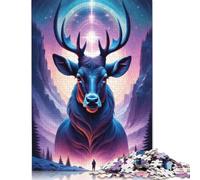 Rompecabezas de 1000 piezas de alce Con Arte Animal Para adultos, Regalo de Halloween, rompecabezas de Madera Para Adolescentes, decoración única Para el hogar y Regalos, 1000 piezas (75 x 50 cm)