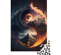 Rompecabezas de 1000 piezas de Arte Yin Yang Para adultos y Adolescentes. Rompecabezas de Madera sostenible Para adultos | Juegos de 1000 piezas (38 x 26 cm)
