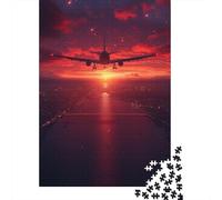 Rompecabezas de 1000 piezas de avión al atardecer Para adultos y Adolescentes, rompecabezas de Madera, juego educativo, juguete de desafío, Regalo de cumpleaños, 1000 piezas (38 x 26 cm)