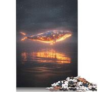 Rompecabezas de 1000 piezas de ballena Brillante Sobre el Agua, cuadrado y creativo, de Madera, Para adultos, juego Intelectual, 1000 piezas (75 x 50 cm)