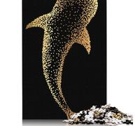 Rompecabezas de 1000 piezas de ballena Dorada, 24 cuadrados creativos Para adultos y rompecabezas de Papel, juegos de rompecabezas Para aliviar el estrés y Regalos navideños únicos, 38 x 26 cm