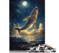 Rompecabezas de 1000 piezas de ballena en el Cielo nocturno Para adultos. Rompecabezas de Papel Para Adolescentes, Hombres y Mujeres. Regalo de 1000 piezas (75 x 50 cm).