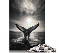 Rompecabezas de 1000 piezas de ballena saltando Para adultos y rompecabezas de Papel, juegos de rompecabezas Para aliviar el estrés y Regalos navideños únicos, 38 x 26 cm (1000 piezas)