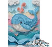 Rompecabezas de 1000 piezas de ballenas digitales en Papel Cortado. Rompecabezas de Madera Para adultos. Juguetes educativos, juegos familiares. 1000 piezas (75 x 50 cm).