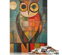 Rompecabezas de 1000 piezas de búho al óleo Para adultos, Ideal como Regalo de Halloween, decoración única Para el hogar y Regalos, 1000 piezas (75 x 50 cm)