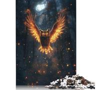 Rompecabezas de 1000 piezas de búho ardiente en el Bosque Para adultos, rompecabezas difíciles Para adultos, rompecabezas Divertidos Para toda la Familia, 1000 piezas (75 x 50 cm)