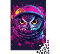 Rompecabezas de 1000 piezas de búho Astronauta espacial Para adultos y Adolescentes, Regalo de Nochebuena, 1000 piezas (38 x 26 cm)
