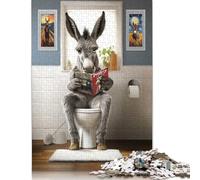 Rompecabezas de 1000 piezas de Burro en el inodoro Para adultos, Ideal Para Halloween, Ideal Para divertirse en Familia y jugar en la Noche. 1000 piezas (75 x 50 cm)