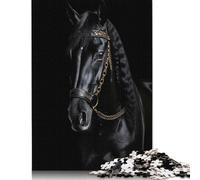 Rompecabezas de 1000 piezas de Caballo Dorado Oscuro Para adultos, Regalo de Halloween, juguetes educativos de aprendizaje, 1000 piezas (75 x 50 cm)