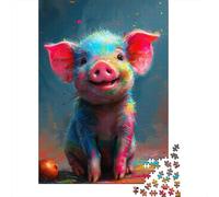 Rompecabezas de 1000 piezas de cerdito sonriente Para adultos y Adolescentes. Regalo de Halloween Para Adolescentes, Hombres y Mujeres. 1000 piezas (38 x 26 cm).