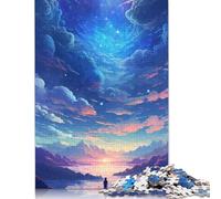 Rompecabezas de 1000 piezas de Cielo Negro Con nubes arcoíris Para adultos y Adolescentes, juegos educativos Para el hogar, juguetes de bricolaje, Regalos de Navidad, 1000 piezas (75 x 50 cm)