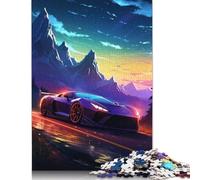 Rompecabezas de 1000 piezas de coches deportivos Bajo el Cielo nocturno Para adultos y Adolescentes. Rompecabezas de Madera Para diversión Familiar y Noches de juegos. 1000 piezas (75 x 50 cm).