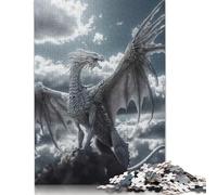 Rompecabezas de 1000 piezas de dragón Blanco Celestial Para adultos, Ideal como Regalo de Halloween, decoración única Para el hogar y Regalos, 1000 piezas (75 x 50 cm)