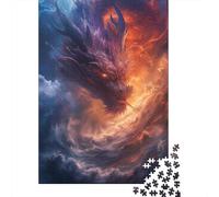 Rompecabezas de 1000 piezas de Dragones en Las Nubes Para adultos, rompecabezas de Madera, Regalo de Halloween, rompecabezas Para adultos, juego educativo, juguete de desafío (38 x 26 cm)
