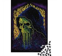 Rompecabezas de 1000 piezas de Entidad de Luz Negra Para adultos, Regalo de Halloween, rompecabezas de Madera Para adultos, Para diversión Familiar y Noche de juegos, 1000 piezas (75 x 50 cm)