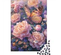 Rompecabezas de 1000 piezas de Flores y mariposas Para adultos, Regalo de Halloween, rompecabezas de Madera Para adultos y Adolescentes, rompecabezas educativo de 1000 piezas (38 x 26 cm)