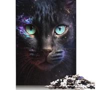 Rompecabezas de 1000 piezas de gato Con Arte galáctico Para adultos y Adolescentes. Rompecabezas Para diversión Familiar y Noches de juegos. 1000 piezas (75 x 50 cm).
