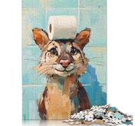 Rompecabezas de 1000 piezas de gato Con Sombrero de Papel higiénico Para Adolescentes, Regalos, rompecabezas de Papel Para adultos, juegos educativos Para el hogar, juguetes de bricolaje(75 x 50 cm)