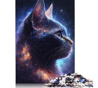 Rompecabezas de 1000 piezas de gato galáctico Para adultos, rompecabezas de Madera Para Adolescentes, Hombres y Mujeres, Regalo de 1000 piezas (75 x 50 cm)