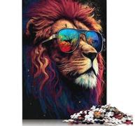 Rompecabezas de 1000 piezas de león Con Arte Animal Para adultos, Ideal Para Halloween, decoración única Para el hogar y Regalos, 1000 piezas (75 x 50 cm)