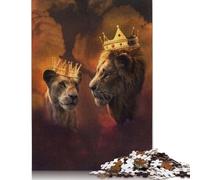 Rompecabezas de 1000 piezas de león Con Arte Animal Para adultos y Adolescentes, juguete educativo de Madera, 1000 piezas (75 x 50 cm)