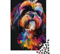 Rompecabezas de 1000 piezas de Lhasa Apso Para adultos, de Madera, Ideal Para Halloween, juego educativo, 1000 piezas (38 x 26 cm)